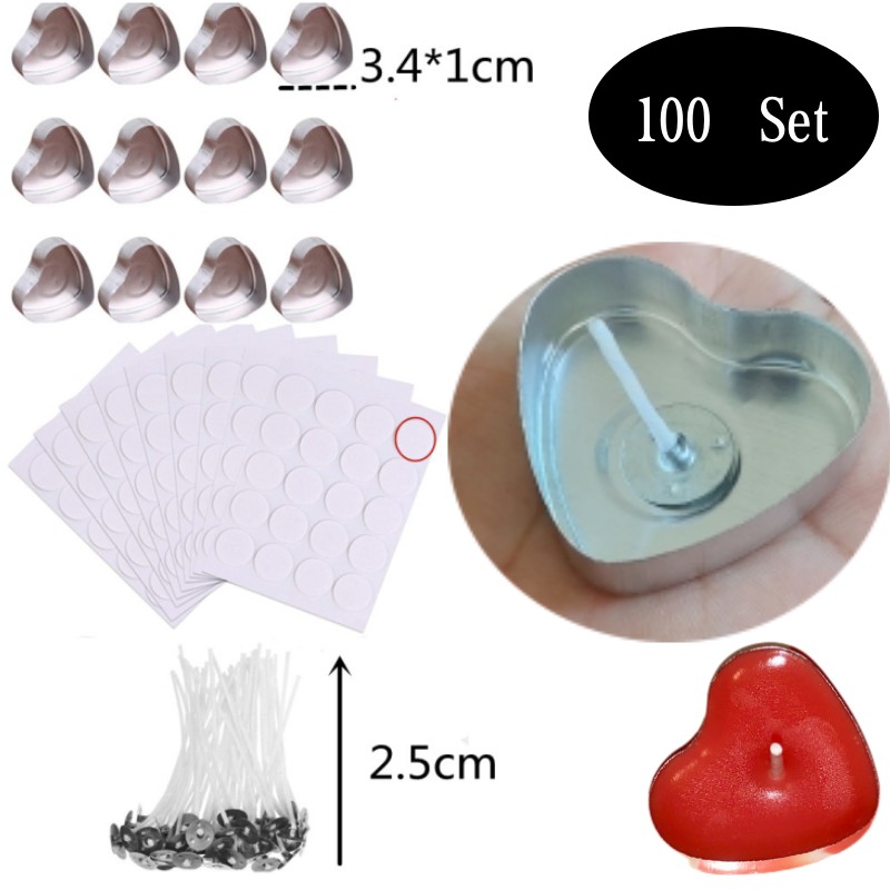 Candle Making Kits - 100 комплектов пустых алюминиевых чайных свечей