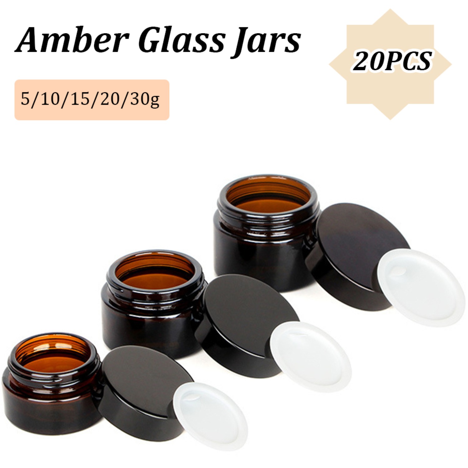 Candle Making Jars With Lids - 20 шт. маленькие янтарные стеклянные банки